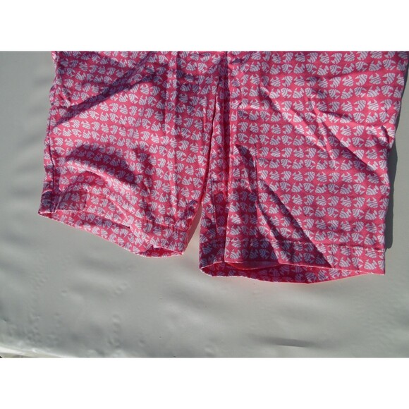 Talbots 4p Long Shorts Pink White Fish Vacation Beach Tropical Coastal - Picture 3 of 7